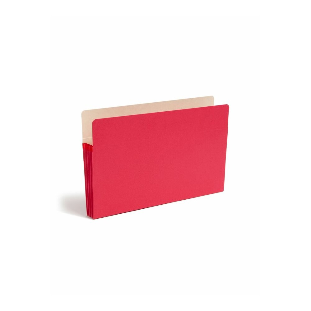 Smead Straight Tab Cut Legal Recycled File Pocket - 8 1/2" x 14" - 3 1/2" Expansion - Top Tab Location - Red - Tear Resistant - 10% Recycled - 1 Each. Picture 7