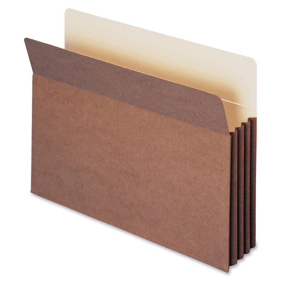Smead TUFF Straight Tab Cut Legal Recycled File Pocket - 8 1/2" x 14" - 3 1/2" Expansion - 12.5 pt. - Redrope - Reinforced, Heavyweight, Tear Resistant - 30% Recycled - 10 / Box. Picture 5