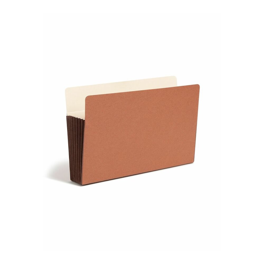 Smead TUFF Straight Tab Cut Legal Recycled File Pocket - 8 1/2" x 14" - 7" Expansion - 12.5 pt. - Redrope - Reinforced, Heavyweight Cover, Tear Resistant - 30% Recycled - 5 / Box. Picture 4