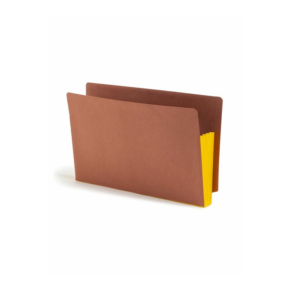 Smead TUFF Pocket Straight Tab Cut Legal Recycled File Pocket - 8 1/2" x 14" - 3 1/2" Expansion - 1 Pocket - Top Tab Location - 12.5 pt. - 2 Plys - Redrope - Yellow - Tear Resistant - 30% Recycled - 1. Picture 2