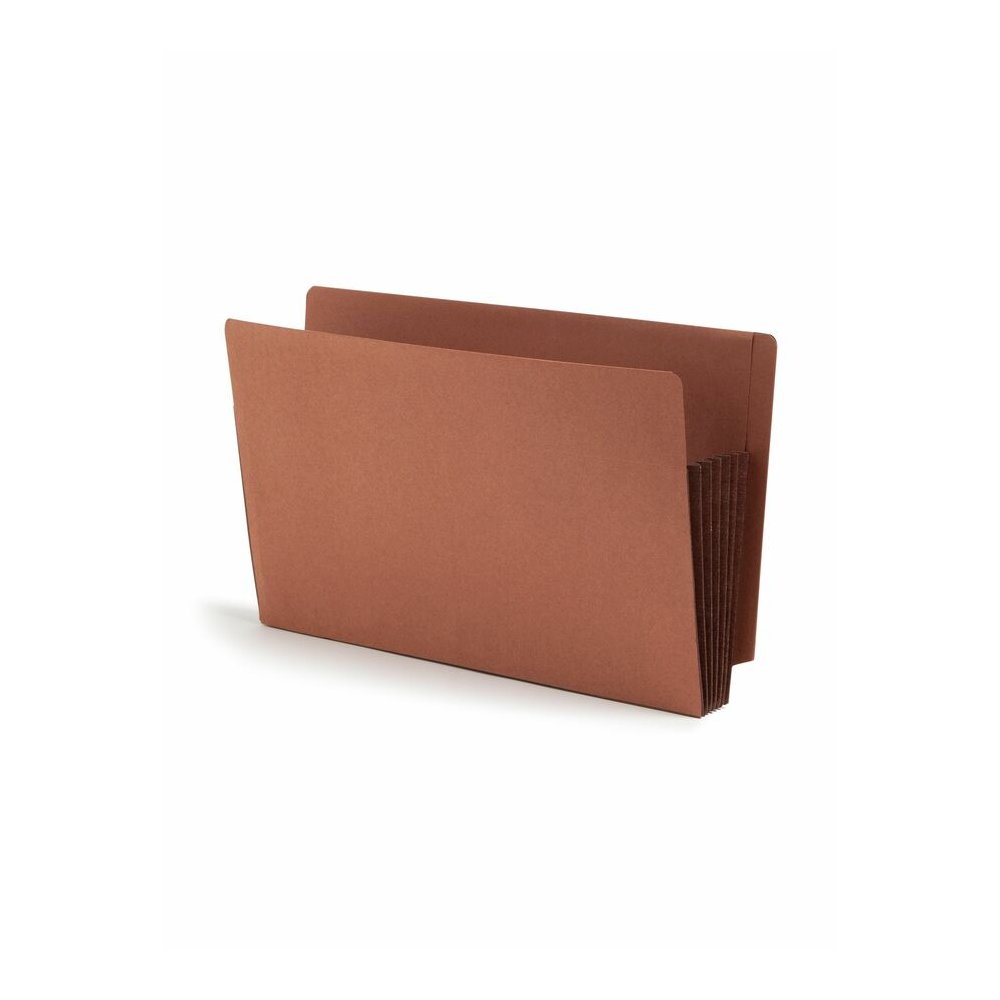 Smead Straight Tab Cut Legal Recycled File Pocket - 8 1/2" x 14" - 5 1/4" Expansion - End Tab Location - 12.5 pt. - 2 Plys - Dark Brown - Embossed - 30% Recycled - 10 / Box. Picture 8