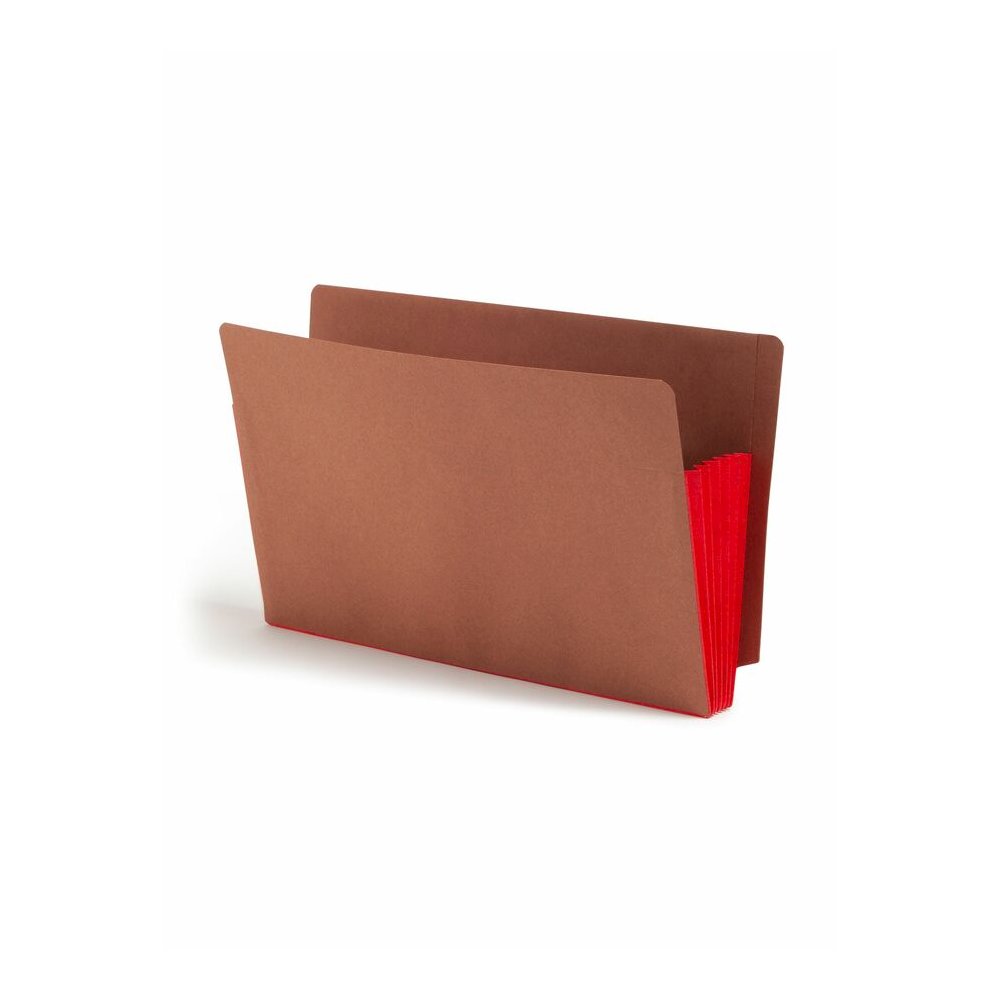 Smead TUFF Pocket Straight Tab Cut Legal Recycled File Pocket - 8 1/2" x 14" - 5 1/4" Expansion - 12.5 pt. - 2 Plys - Tyvek, Redrope - Red - Embossed - 30% Recycled - 10 / Box. Picture 2