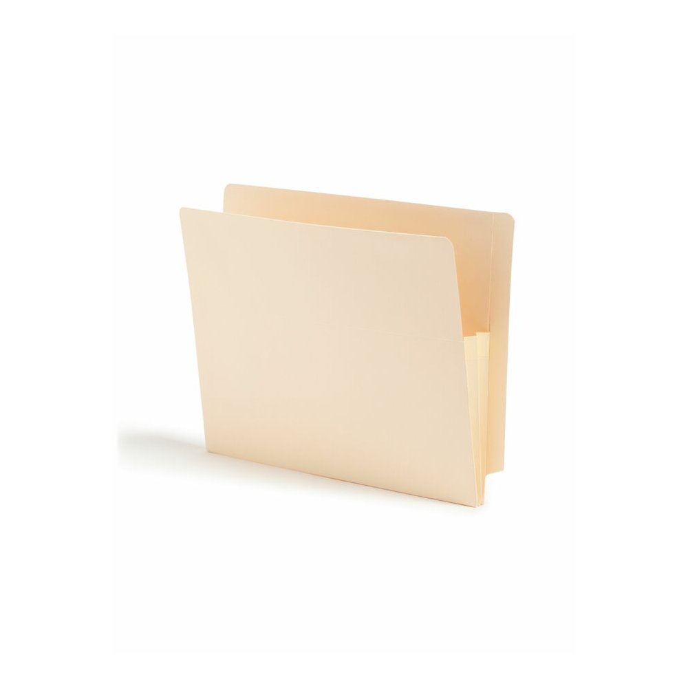 Smead Straight Tab Cut Letter Recycled File Pocket - 8 1/2" x 11" - 1 3/4" Expansion - 2 Plys - Manila - Embossed - 10% Recycled - 25 / Box. Picture 5