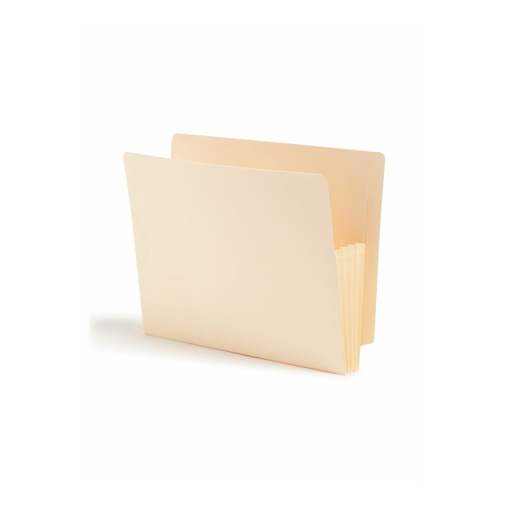 Smead Straight Tab Cut Letter Recycled File Pocket - 8 1/2" x 11" - 3 1/2" Expansion - 2 Plys - Manila - Embossed - 10% Recycled - 25 / Box. Picture 5