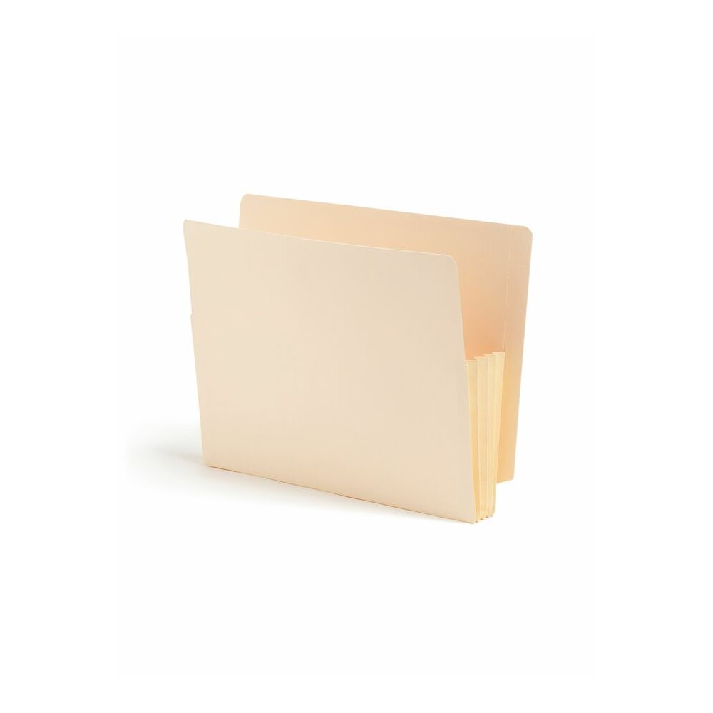 Smead Straight Tab Cut Letter Recycled File Pocket - 8 1/2" x 11" - 3 1/2" Expansion - 2 Plys - Manila Paper - Manila - Reinforced Gusset, Tear Resistant - 10% Recycled - 10 / Box. Picture 6