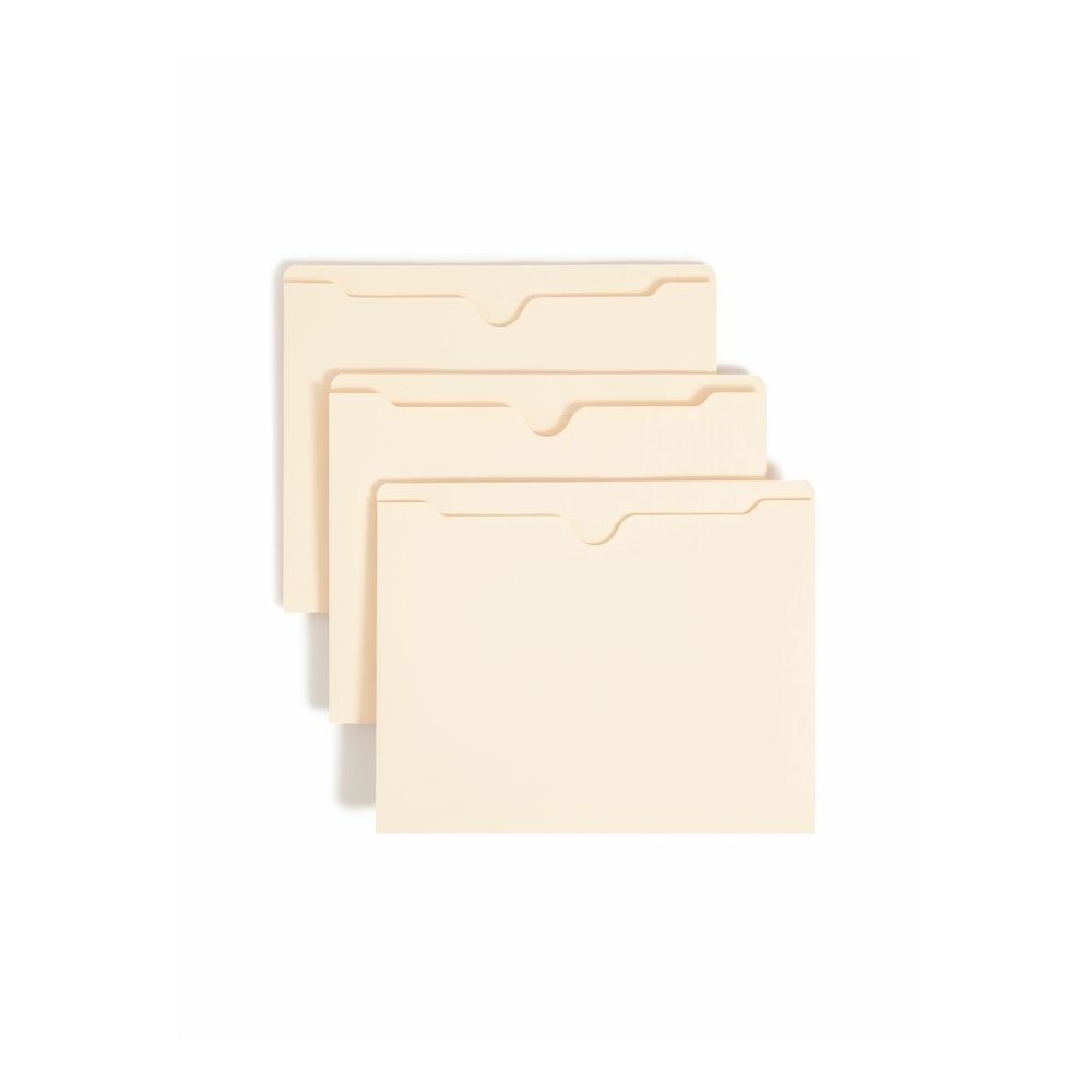 Smead Straight Tab Cut Letter Recycled File Jacket - 8 1/2" x 11" - 1" Expansion - 11 pt. - 2 Plys - Manila - Reinforced, Slip Resistant - 10% Recycled - 50 / Box. Picture 6