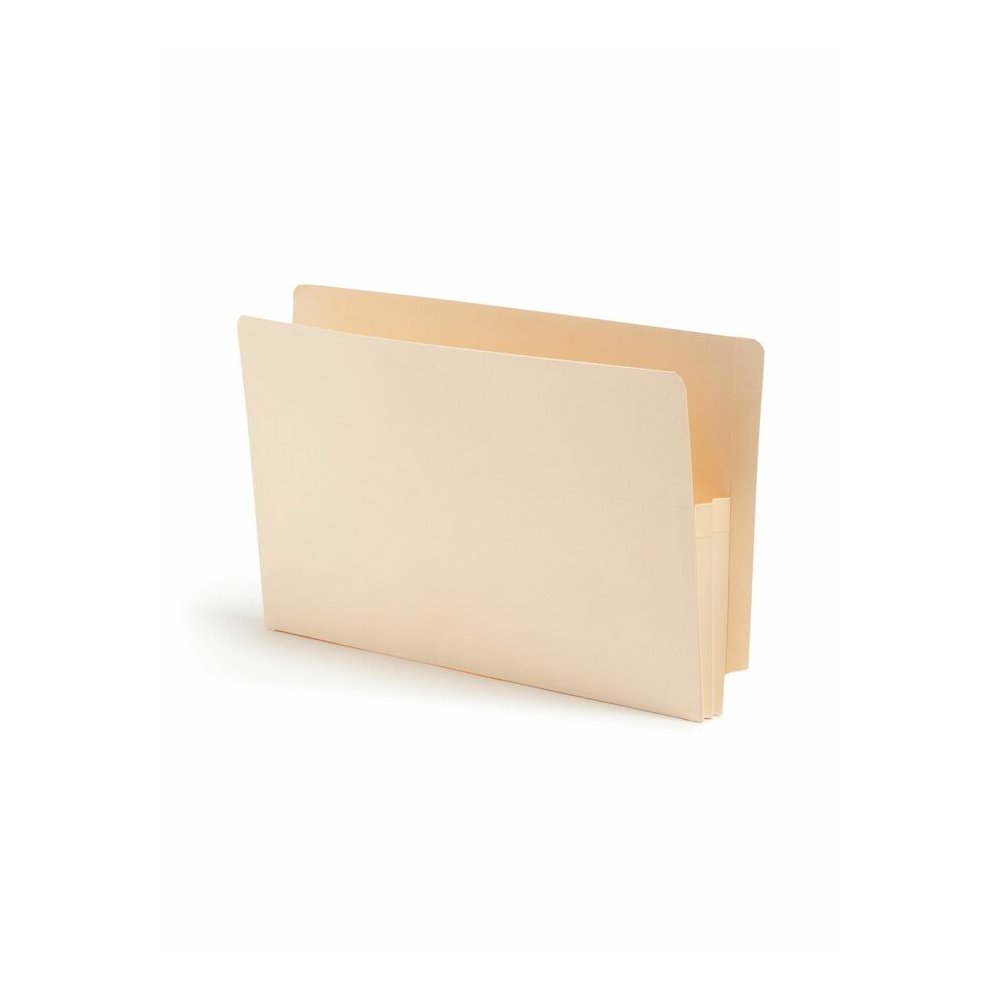 Smead Straight Tab Cut Legal Recycled File Pocket - 8 1/2" x 14" - 1 3/4" Expansion - 2 Plys - Manila - Embossed - 10% Recycled - 25 / Box. Picture 5