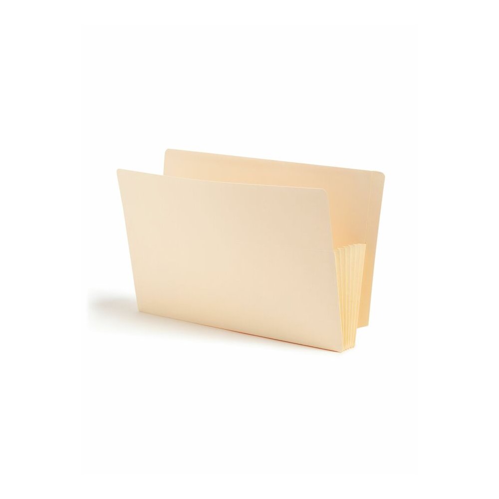 Smead Straight Tab Cut Legal Recycled File Pocket - 8 1/2" x 14" - 5 1/4" Expansion - 11 pt. - 2 Plys - Manila - Reinforced Gusset, Embossed, Tear Resistant - 10% Recycled - 10 / Box. Picture 6
