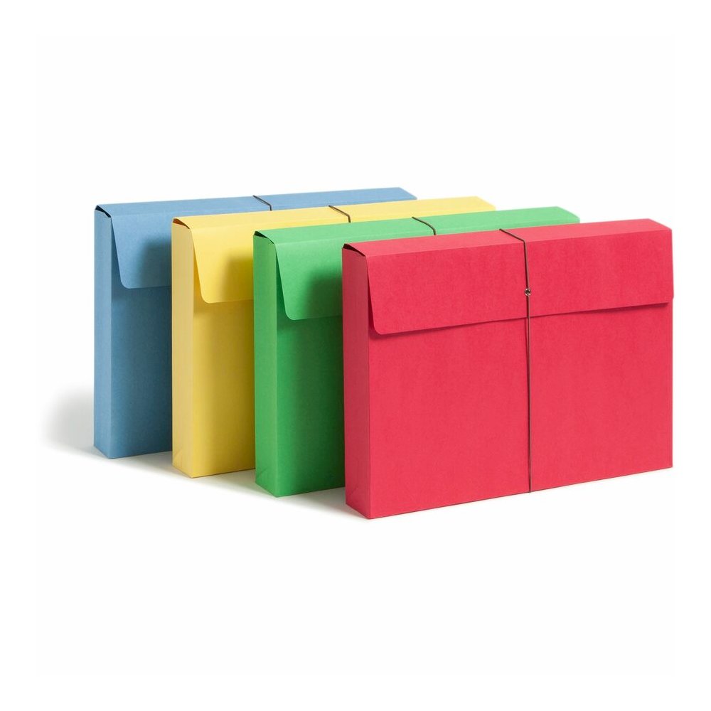 Smead Legal Yes File Wallet - 8 1/2" x 14" - 2" Expansion - 11 pt. - Blue, Green, Red, Yellow - Elastic Closure, Heavy Duty, Flap Closure - 10% Recycled - 50 / Box. Picture 6