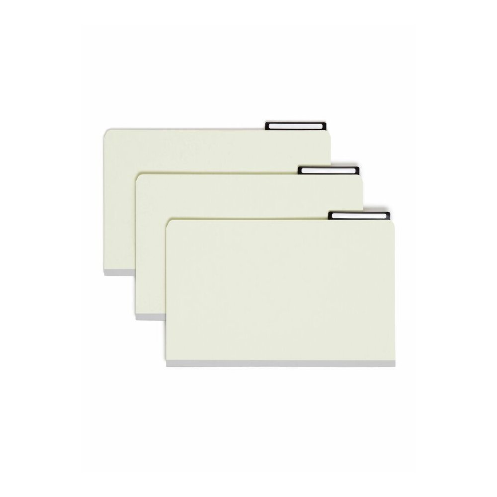 Smead 2/5 Tab Cut Legal Recycled Classification Folder - 8 1/2" x 14" - 1" Expansion - 1 x 2K Fastener - 2" for Folder - Top Tab Location - Right Tab Position - 8 Divider - 25 pt. - Pressboard - Gray,. Picture 6