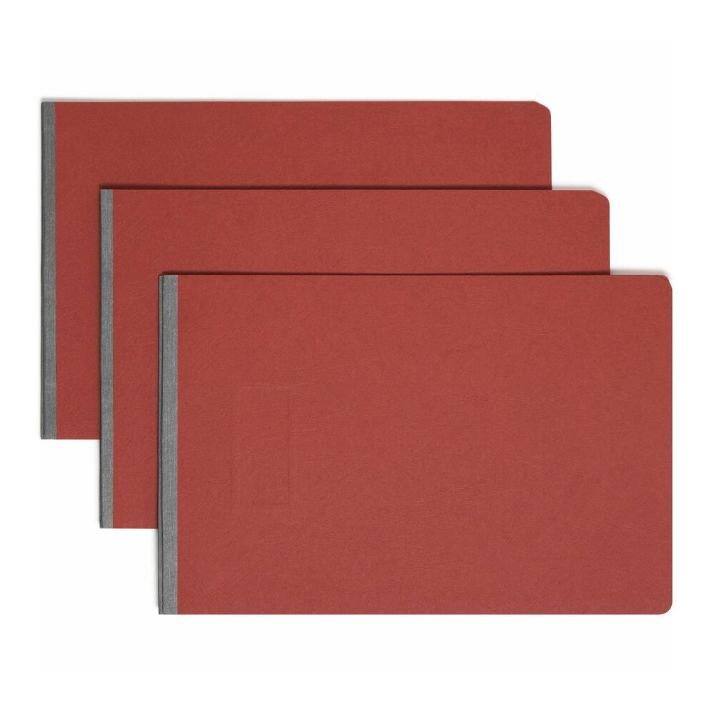 Smead Premium Pressboard Recycled Fastener Folder - 3" Folder Capacity - 11" x 17" - 3" Expansion - 1 Fastener - 25 pt. - Pressboard - Red - Reinforced Hinge, Heavy Duty, Moisture Resistant, Stain Res. Picture 4