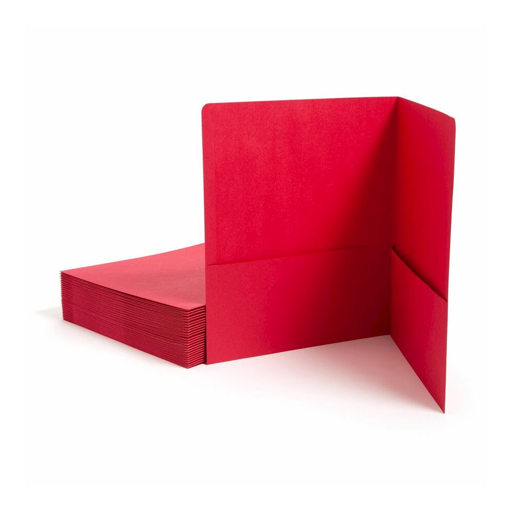 Smead Letter Recycled Pocket Folder - 8 1/2" x 11" - 100 Sheets Capacity - Folder - 2 Pocket - 11 pt. - Leatherette - Red - 10% Recycled - 25 / Box. Picture 6