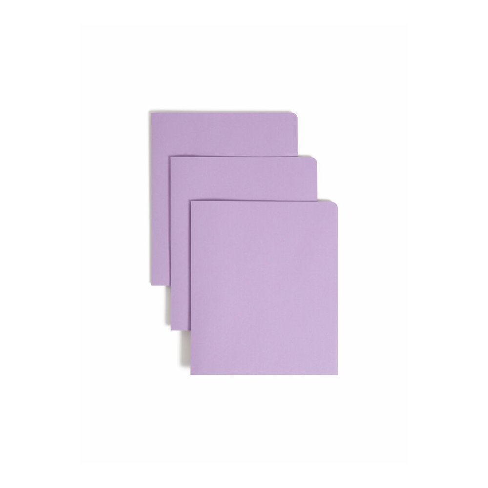 Smead Letter Recycled Pocket Folder - 1/2" Folder Capacity - 8 1/2" x 11" - 2 Pocket - 11 pt. - Leatherette - Lavender - 10% Recycled - 25 / Box. Picture 6