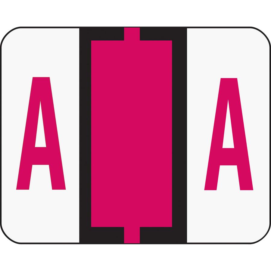 Smead BCCR Bar-Style Color-Coded Labels - "Alphabet" - 1 1/4" Width x 1" Length - Red - 500 / Roll - 500 / Roll. Picture 2