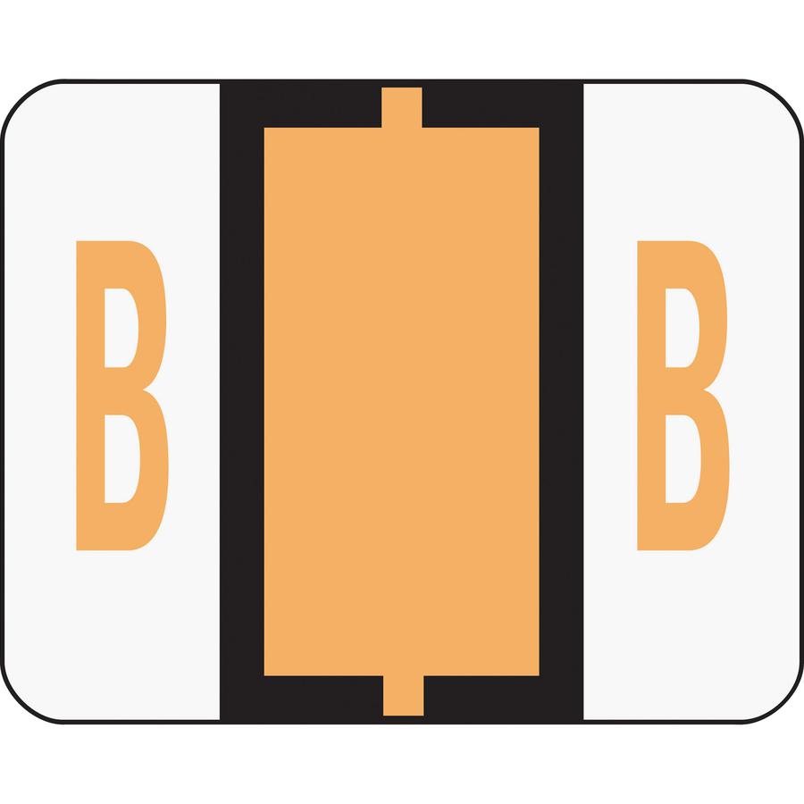 Smead BCCR Bar-Style Color-Coded Labels - "Alphabet" - 1 1/4" Width x 1" Length - Light Orange - 500 / Roll - 500 / Roll. Picture 3