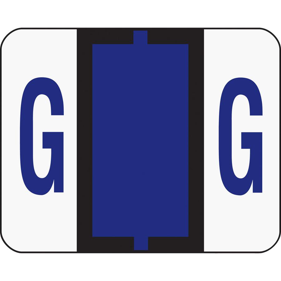 Smead BCCR Bar-Style Color-Coded Labels - "Alphabet" - 1 1/4" Width x 1" Length - Violet - 500 / Roll - 500 / Roll. Picture 2