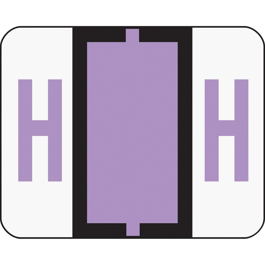 Smead BCCR Bar-Style Color-Coded Labels - "Alphabet" - 1 1/4" Width x 1" Length - Lavender - 500 / Roll - 500 / Roll. Picture 3