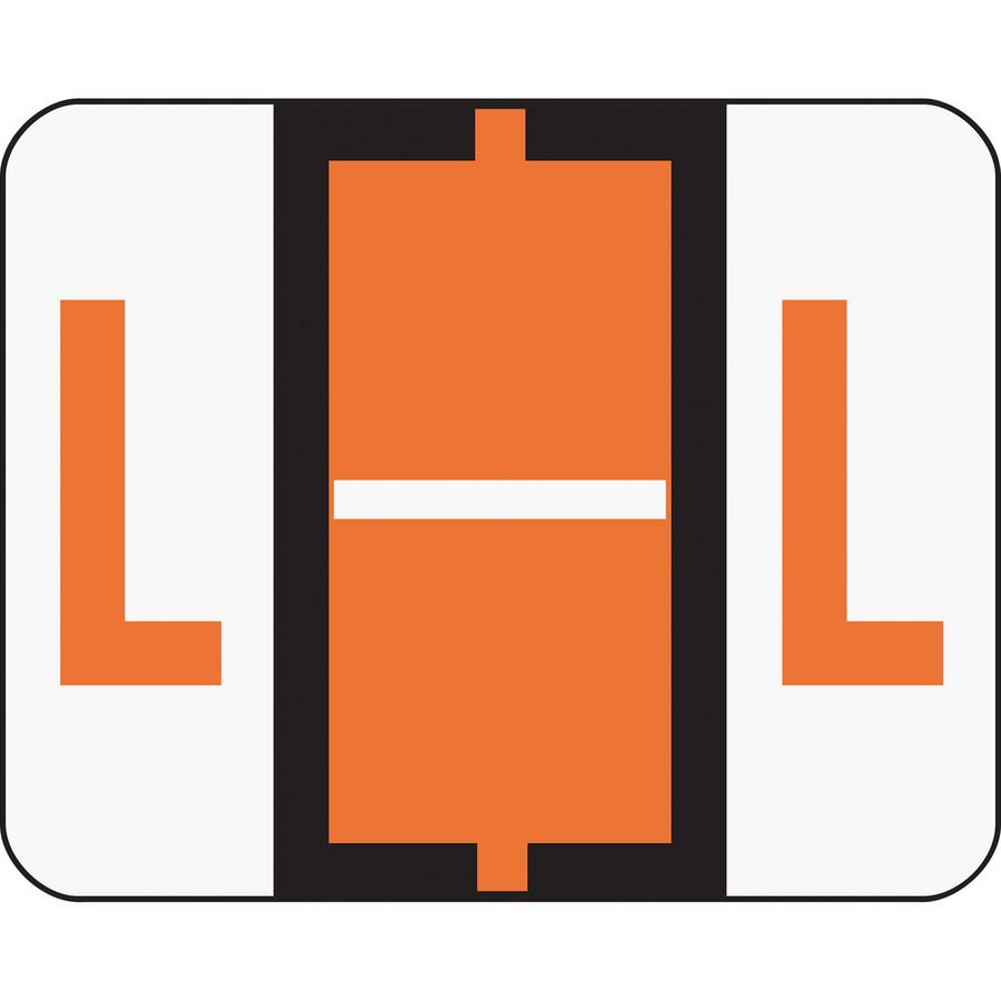 Smead BCCR Bar-Style Color-Coded Labels - "Alphabet" - 1 1/4" Width x 1" Length - Dark Orange - 500 / Roll - 500 / Roll. Picture 3