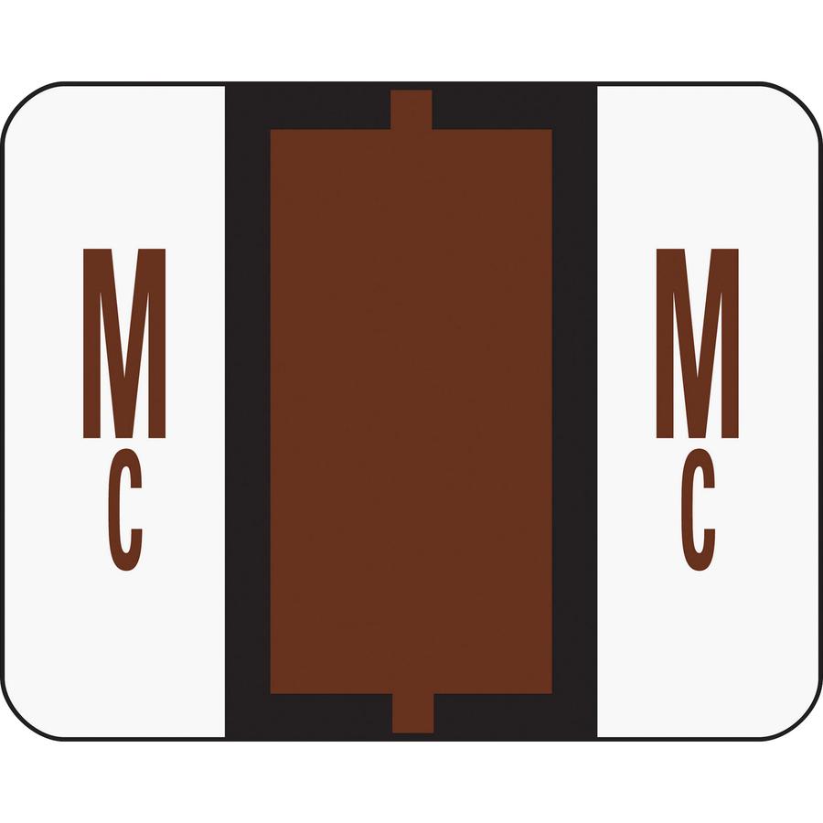 Smead BCCR Bar-Style Color-Coded Labels - "Alphabet" - 1 1/4" Width x 1" Length - Brown - 500 / Roll - 500 / Roll. Picture 2