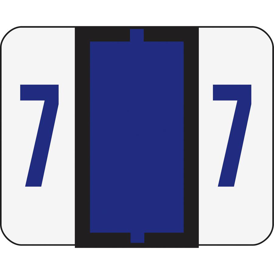 Smead BCCRN Bar-Style Color-Coded Labels - "Number" - 1 1/4" Width x 1" Length - Purple - 500 / Roll. Picture 2