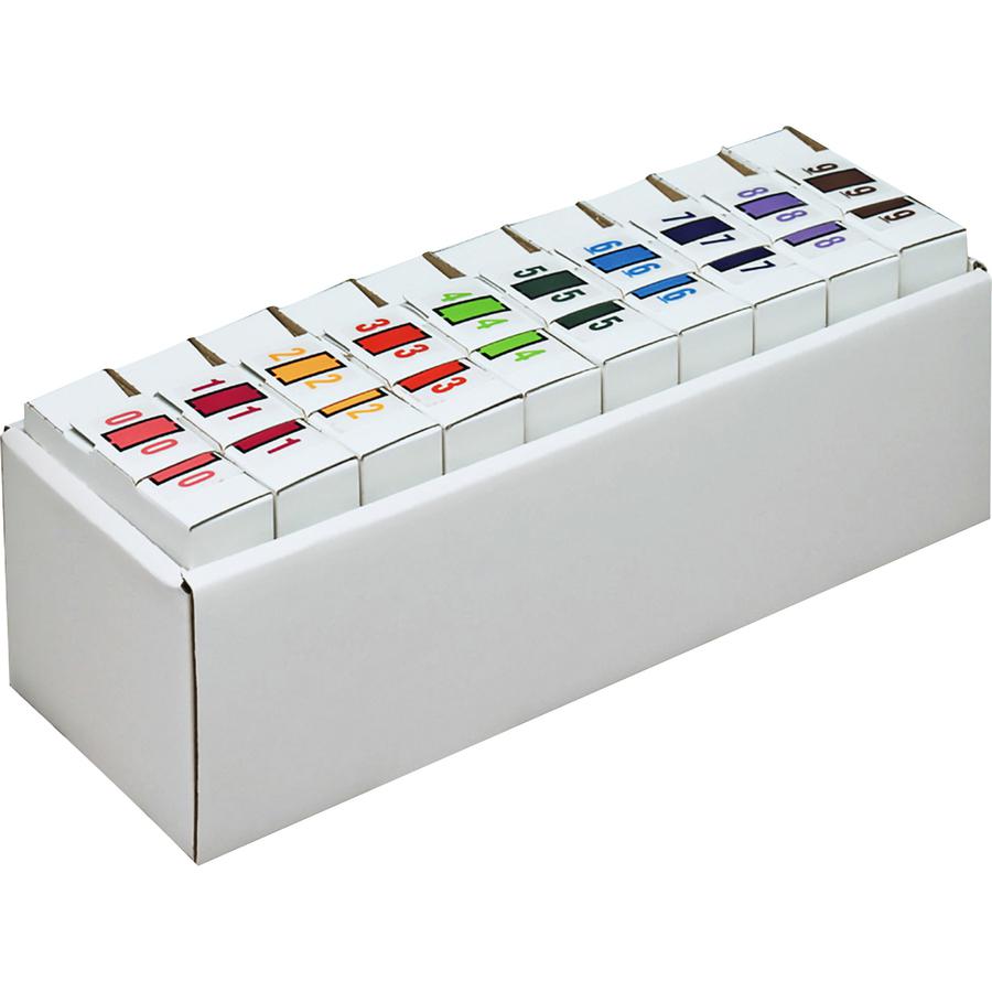 Smead BCCRN Bar-Style Color-Coded Labels - "Number" - 1 1/4" Width x 1" Length - Assorted - 5000 / Box. Picture 2