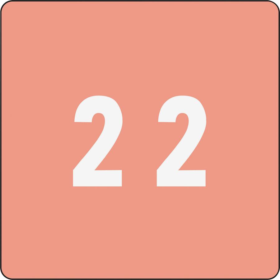 Smead DCC Color-Coded Numeric Labels - "Number" - 1 1/2" Width x 1 1/2" Length - Pink - 250 / Roll. Picture 2