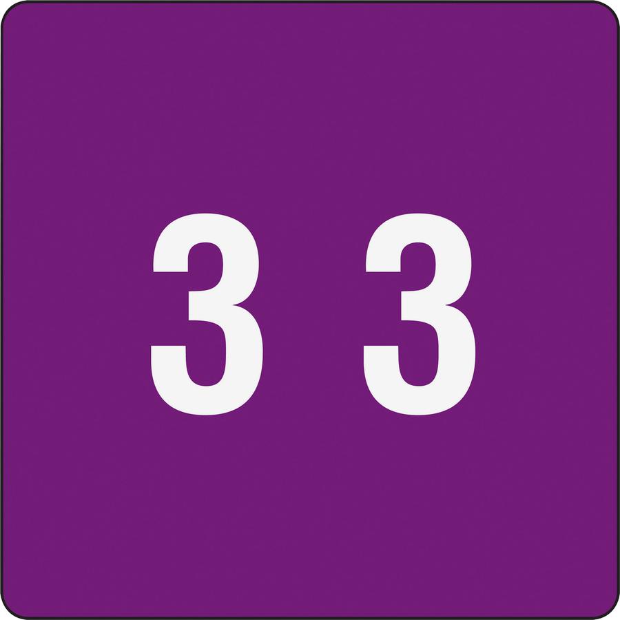 Smead DCC Color-Coded Numeric Labels - "Number" - 1 1/2" Width x 1 1/2" Length - Purple - 250 / Roll. Picture 2