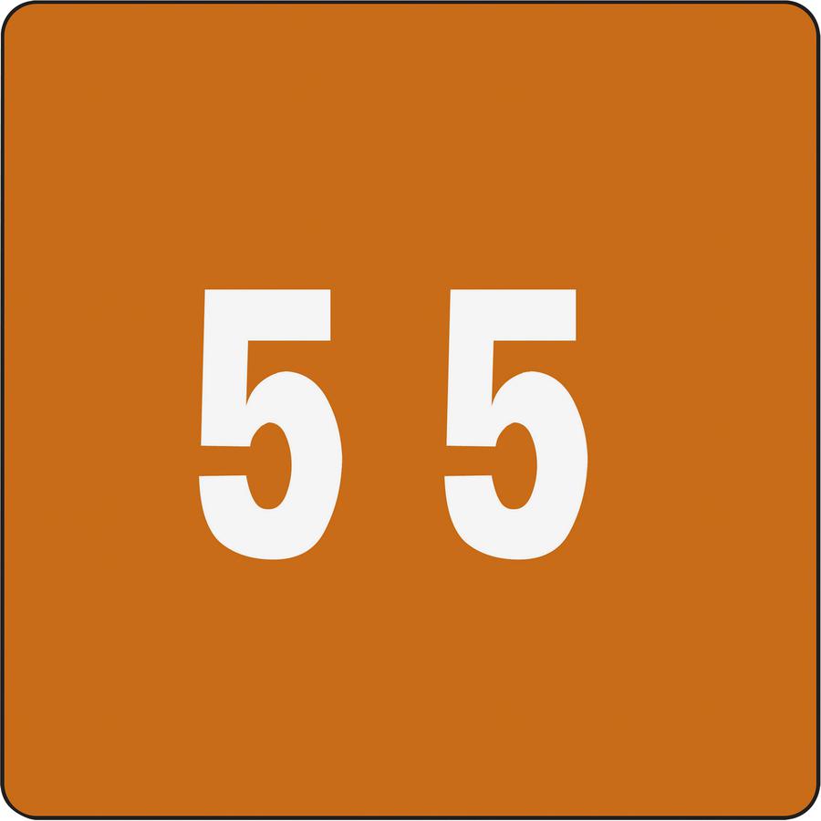 Smead DCC Color-Coded Numeric Labels - "Number" - 1 1/2" Width x 1 1/2" Length - Brown - 250 / Roll. Picture 2