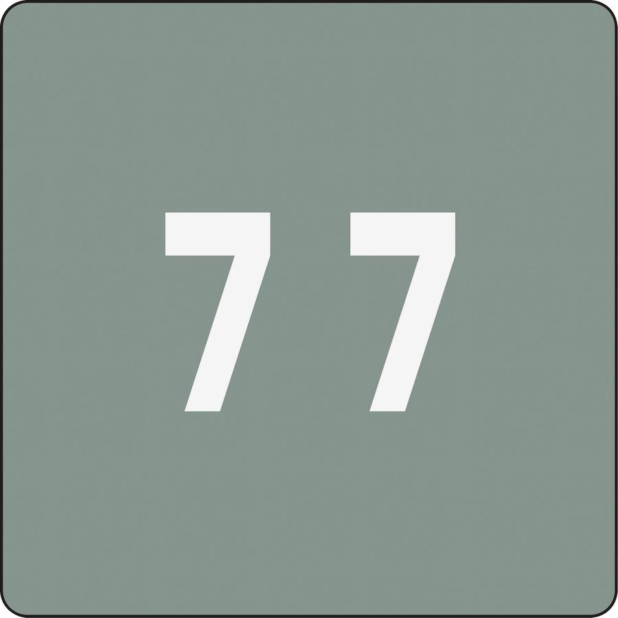 Smead DCC Color-Coded Numeric Labels - "Number" - 1 1/2" Width x 1 1/2" Length - Gray - 250 / Roll. Picture 2