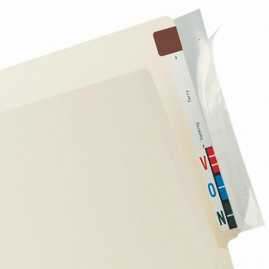 Tabbies Wrap Around Folder End Tabs - 2" Tab Height x 8" Tab Width - Clear Tab(s) - Wear Resistant, Tear Resistant - 100 / Pack. Picture 6