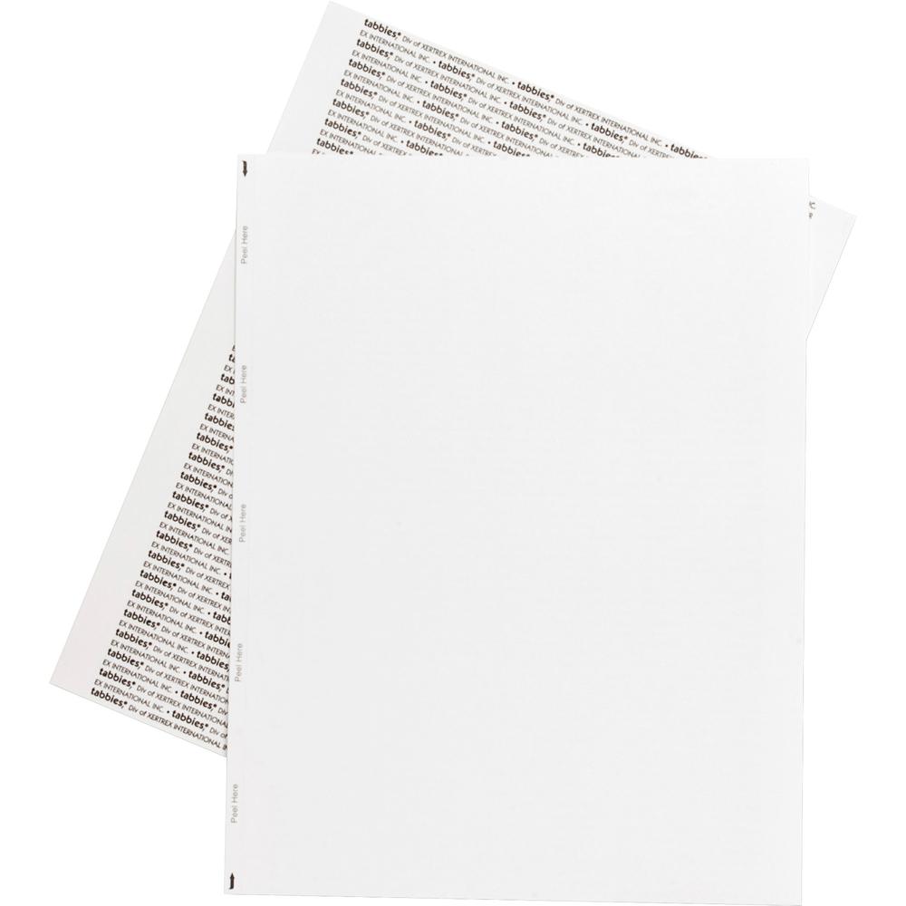 Tabbies Transcription Label Printer Sheets - 8 1/2" Width x 11" Length - Laser - White - 100 / Box - Jam-free. Picture 2