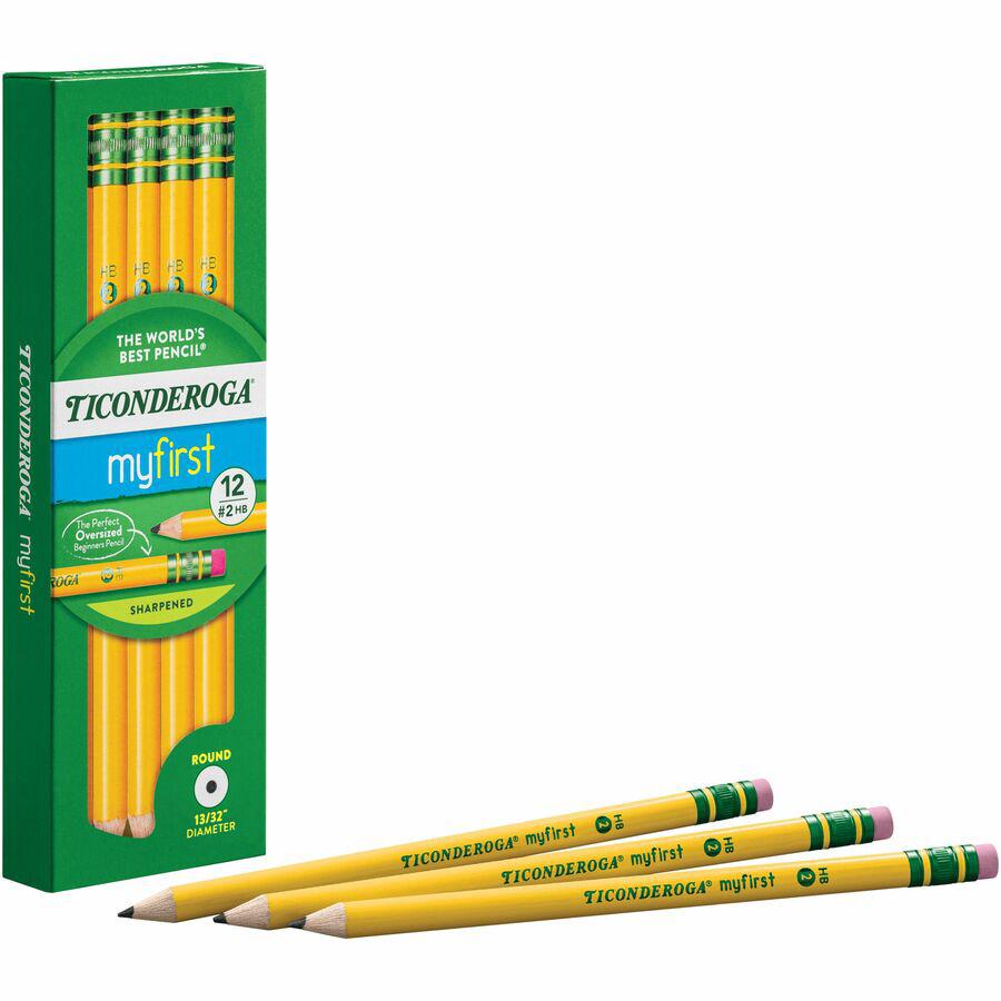 Ticonderoga My First Pre-Sharpened No. 2 Pencils with Erasers - #2 Lead - Yellow Barrel - 1 Dozen. Picture 7