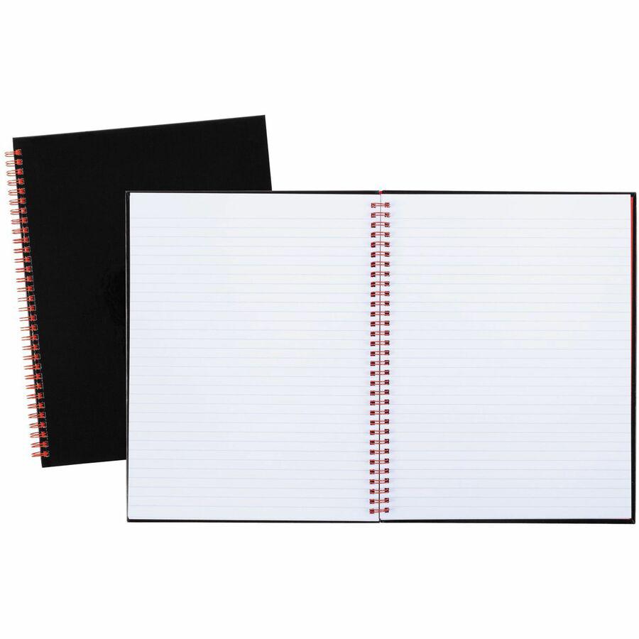 Black n' Red Hardcover Business Notebook - 70 Sheets - Double Wire Spiral - 24 lb Basis Weight - Letter - 8 1/2" x 11" - White Paper - Red Binding - Black Cover - Perforated, Laminated, Wipe-clean Cov. Picture 5