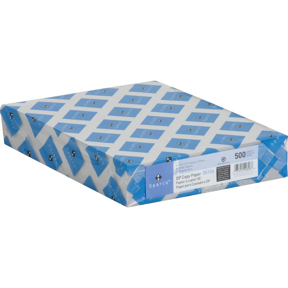 Sparco Premium Copy Paper - Gray - Letter - 8 1/2" x 11" - 20 lb Basis Weight - Sustainable Forestry Initiative (SFI) - Lint-free, Acid-free, Archival-safe - Gray - 500 / Ream. Picture 6