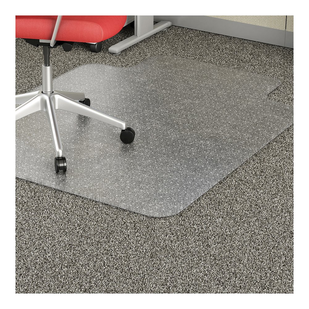 Lorell Economy Low-Pile Chair Mat with Lip - 36" x 48" - Carpeted Floor - 48" Length x 36" Width x 48" Depth x 0.086" Thickness - Lip Size 10" Length x 20" Width - Rectangular - Vinyl - Clear - 1 Each. Picture 2