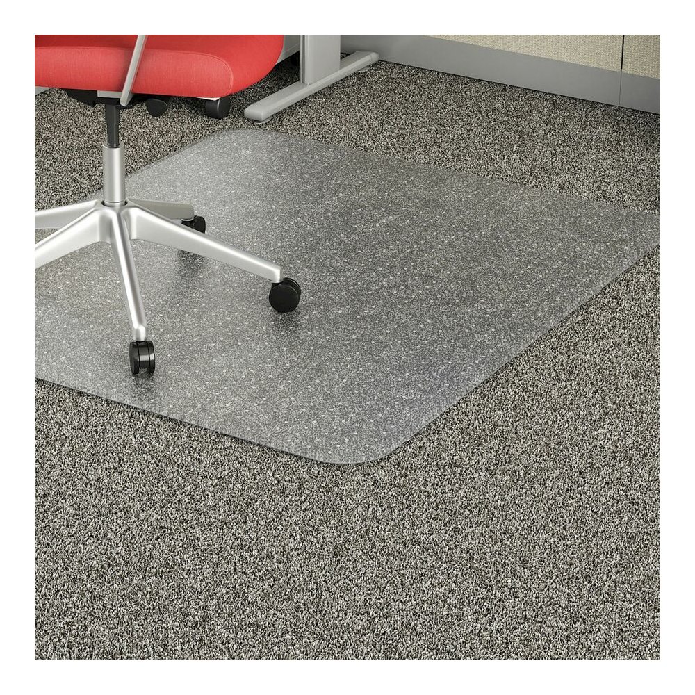 Lorell Economy Low-Pile Chair Mat Rectangular - 48" x 60" - Carpeted Floor - 60" Length x 46" Width x 60" Depth x 0.086" Thickness - Rectangular - Vinyl - Clear - 1 Each. Picture 3
