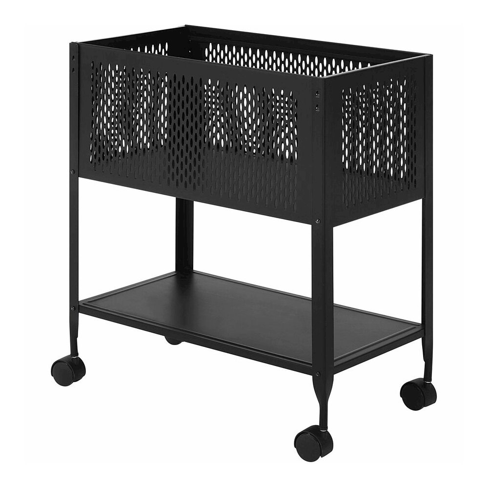 Lorell Mesh Rolling File - 4 Casters - Steel - 13.31" Width x 24.21" Depth x 27.72" Height - Black - 1 Each. Picture 11
