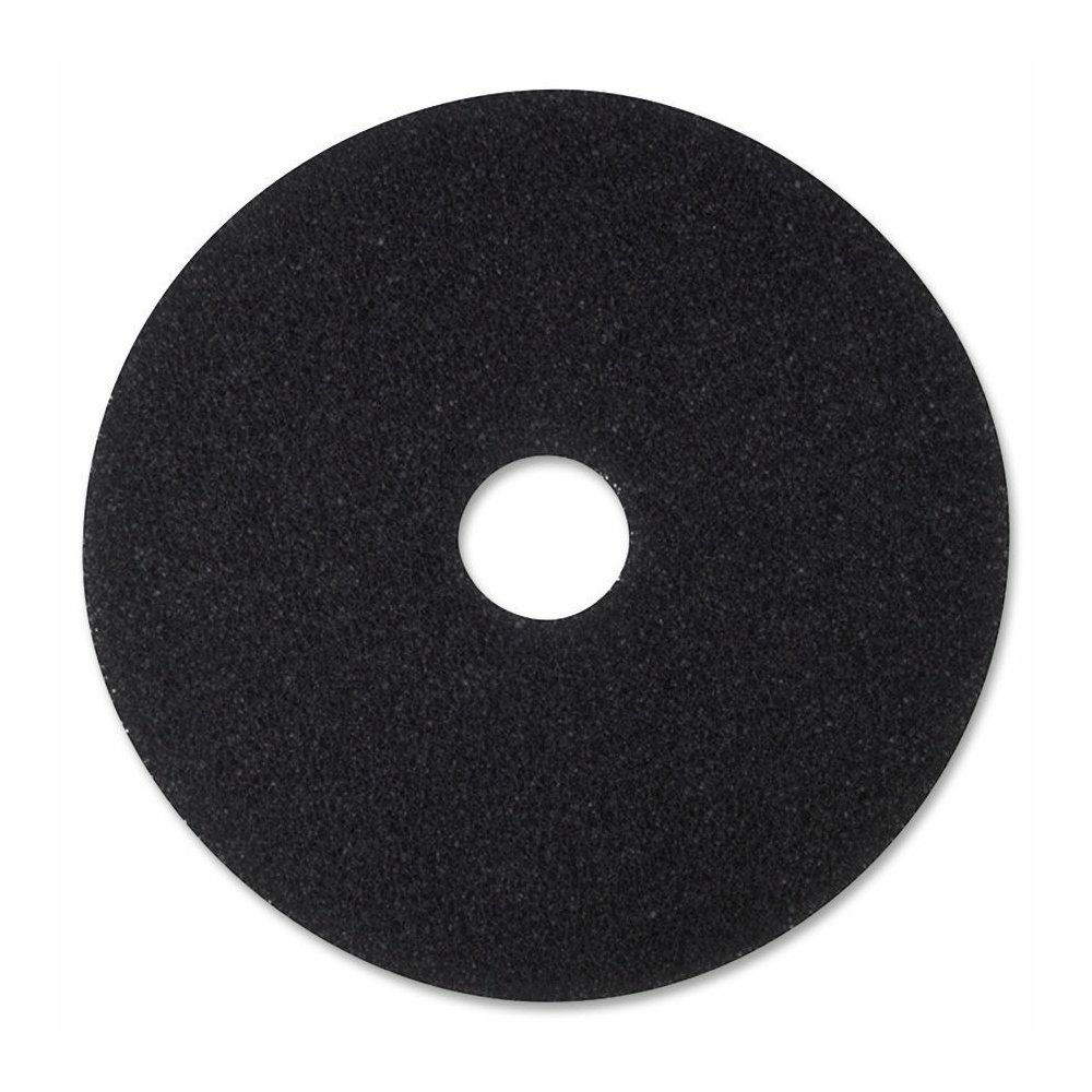 3M Black Stripping Pads - Round - 20" Diameter - Stripping, Floor - Hard, Concrete Floor - 600 rpm Maximum Speed Supported - Textured, Adhesive, Durable, Dirt Remover, Abrasive - Nylon, Polyester Fibe. Picture 2