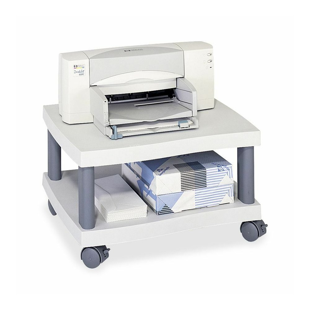 Safco Economy Under Desk Printer Stand - 1 x Shelf(ves) - 11.50" Height x 20" Width x 17.50" Depth - Plastic - Gray. Picture 2