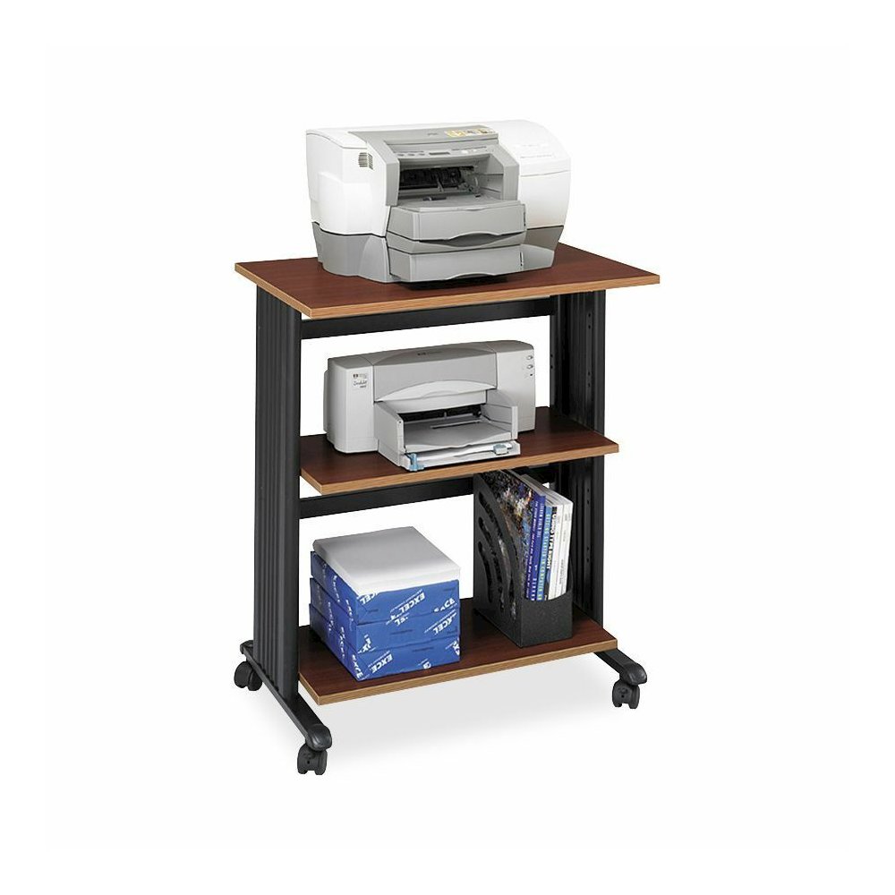 Safco Muv Three Level Adjustable Printer Stand - 175 lb Load Capacity - 3 x Shelf(ves) - 35" Height x 29.50" Width x 20" Depth - Floor - Laminate - Steel, Wood, Melamine, Polyvinyl Chloride (PVC) - Ch. Picture 2
