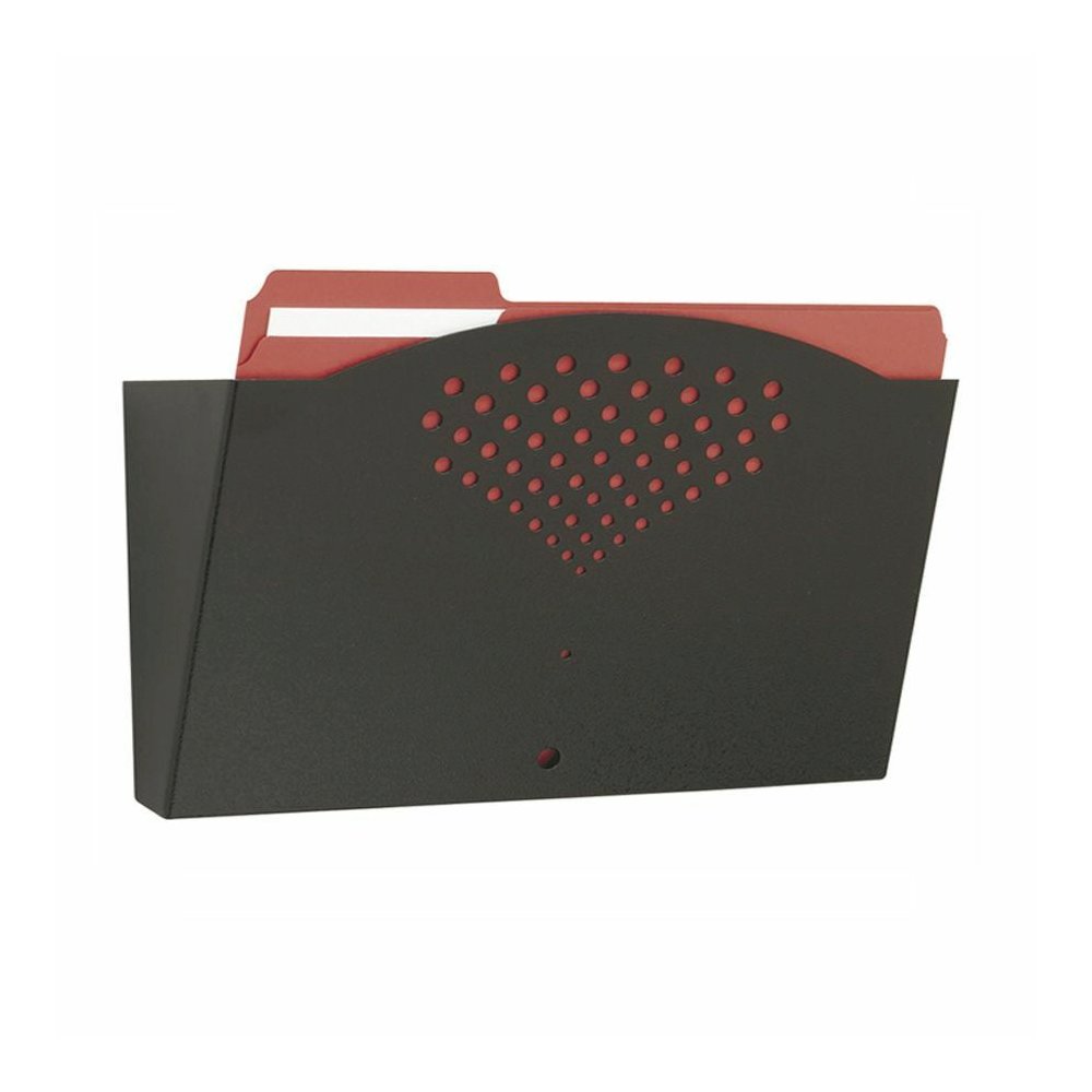 Safco Single Steel Wall Pocket - 1 Pocket(s) - 8.50" Height x 15" Width x 3" Depth - Mar Resistant, Durable, Sturdy - Powder Coated - Black - Steel - 1 Each. Picture 2