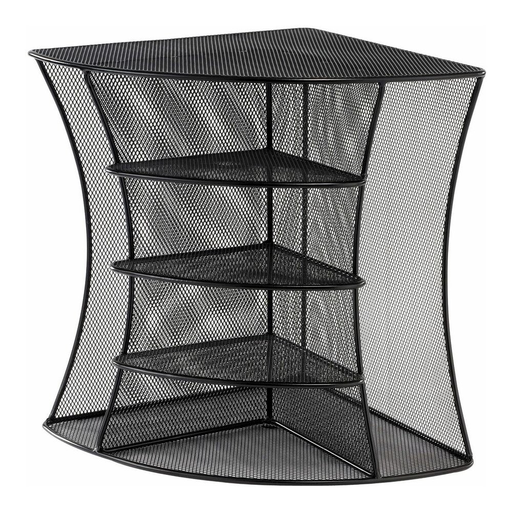 Safco Onyx Mesh Corner Organizer - 13" Height x 15" Width x 11" Depth - Desktop - Black - Steel - 1 Each. Picture 4