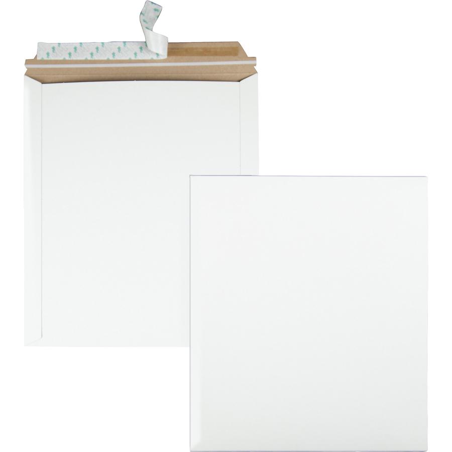 Quality Park Sturdy Fiberboard Photo Mailers - Board - 12 3/4" Width x 15" Length - Self-sealing - Fiberboard - 25 / Box - White. Picture 2