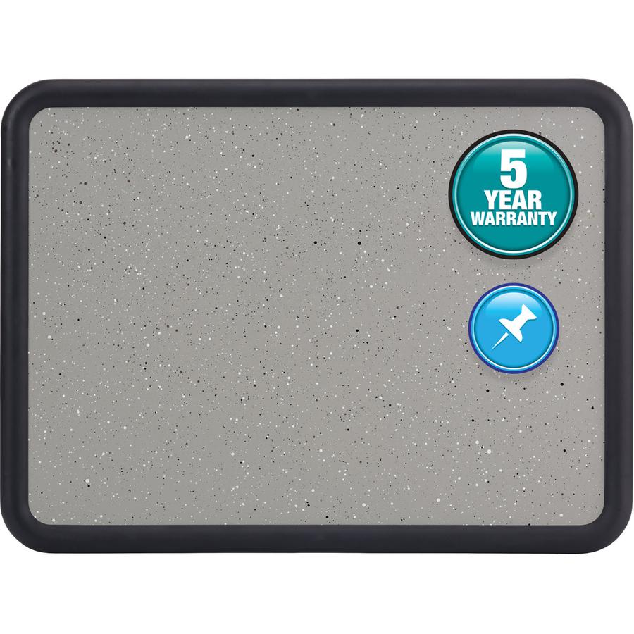 Quartet Contour Bulletin Board - 24" Height x 36" Width - Faux Granite Surface - Self-healing, Durable - Black Frame - 1 Each. Picture 2