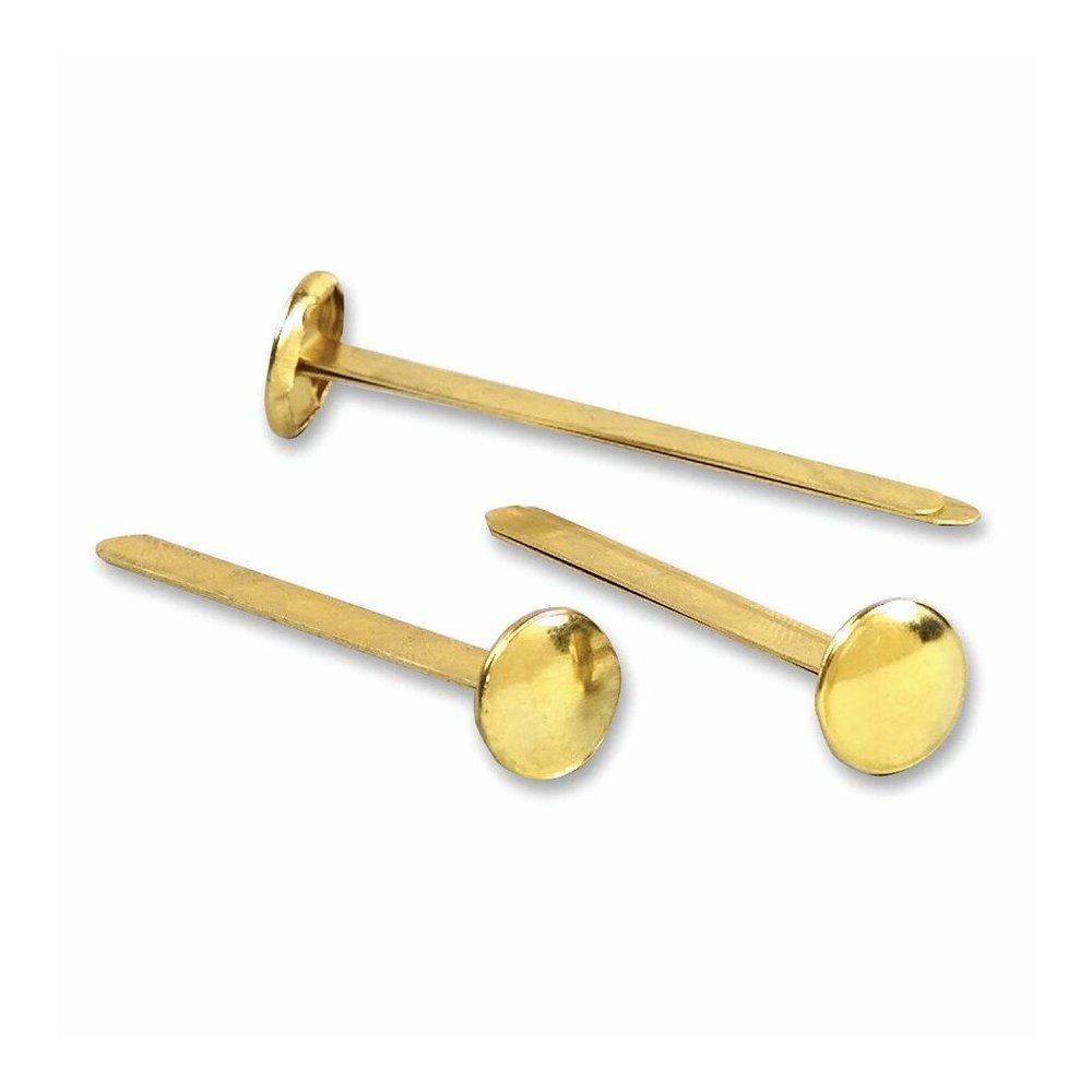 ACCO Brass Fasteners - 0.47" Head - 2" Length - 100 Sheet Capacity - Flexible, Heavy Duty, Corrosion-free, Self-piercing Point, Rust Proof - Brass - 100 / Box. Picture 5