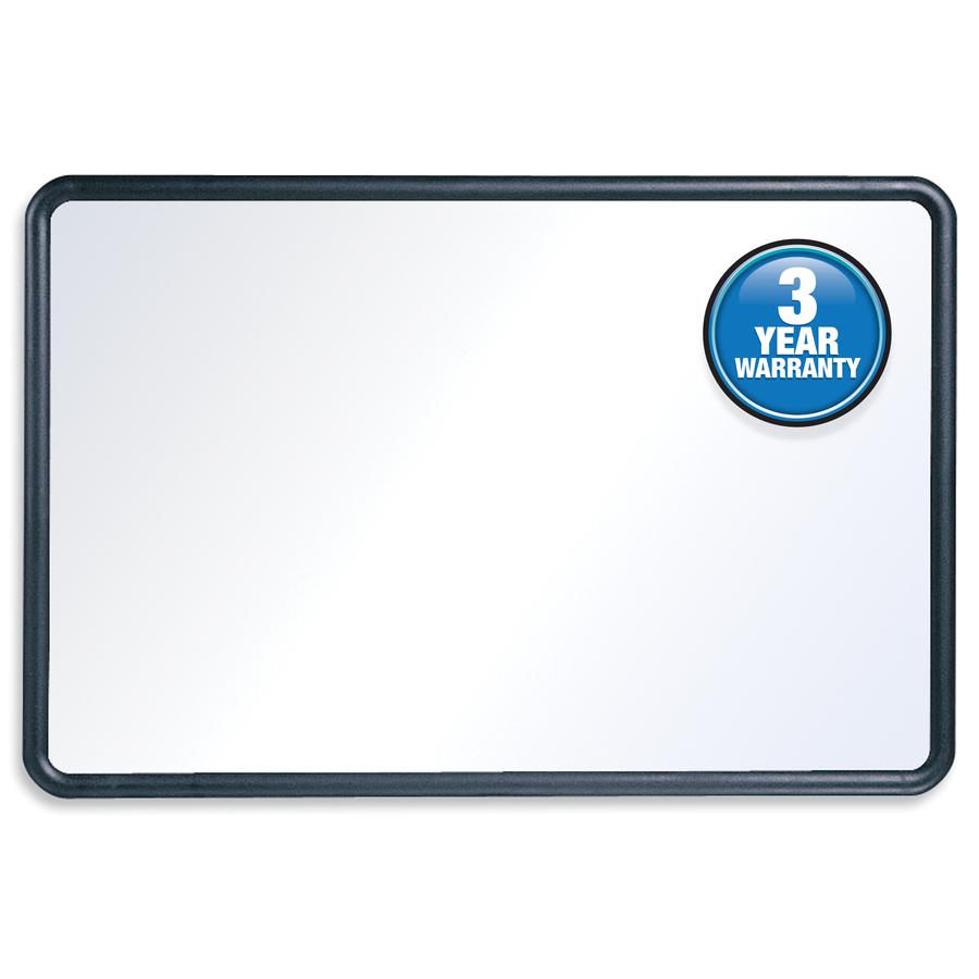 Quartet Contour Whiteboard - 36" (3 ft) Width x 24" (2 ft) Height - White Melamine Surface - Black Plastic Frame - Rectangle - Horizontal/Vertical - 1 Each. Picture 3