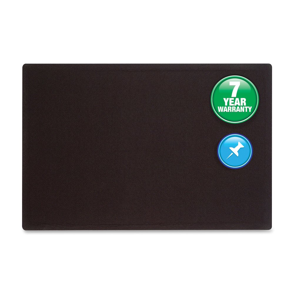 Quartet Oval Office Bulletin Board - 24" Board Height x 36" Board Width - Black Fabric Surface - Frameless, Flexible - Black Frame - 1 Each. Picture 6