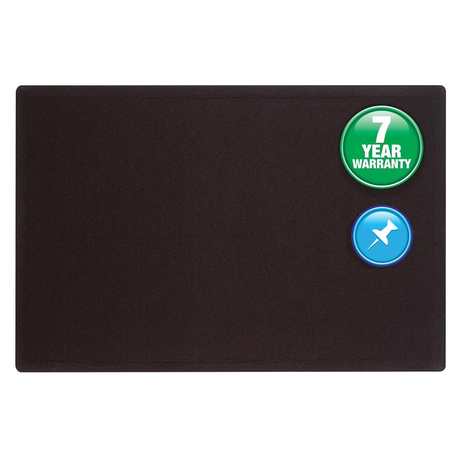 Quartet Oval Office Bulletin Board - 36" Board Height x 48" Board Width - Black Fabric Surface - Frameless, Flexible - Black Frame - 1 Each. Picture 4