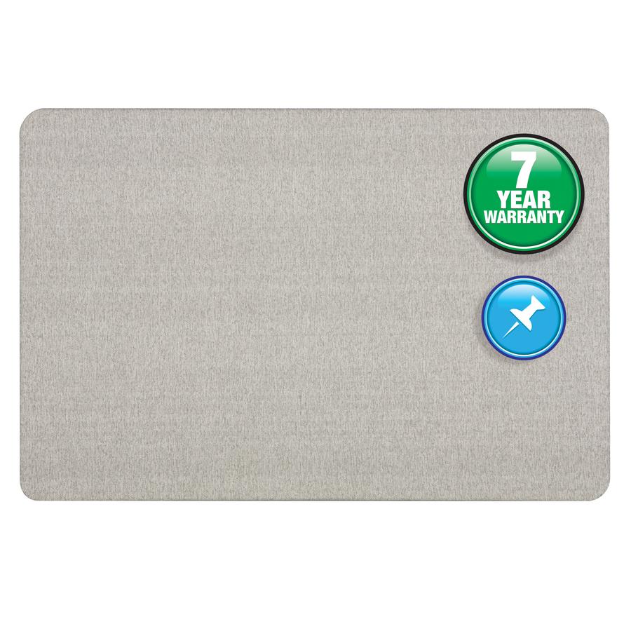 Quartet Oval Office Bulletin Board - 36" Height x 48" Width - Gray Fabric Surface - Frameless, Flexible - Gray Frame - 1 Each. Picture 8