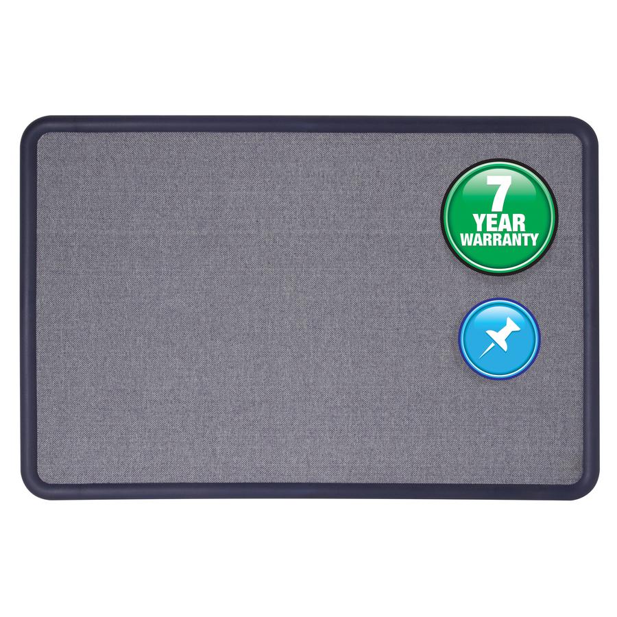Quartet Contour Bulletin Board - 36" Height x 48" Width - Blue Fabric Surface - Durable, Self-healing - Navy Frame - 1 Each. Picture 10
